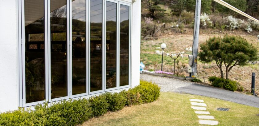 white wooden framed glass window
